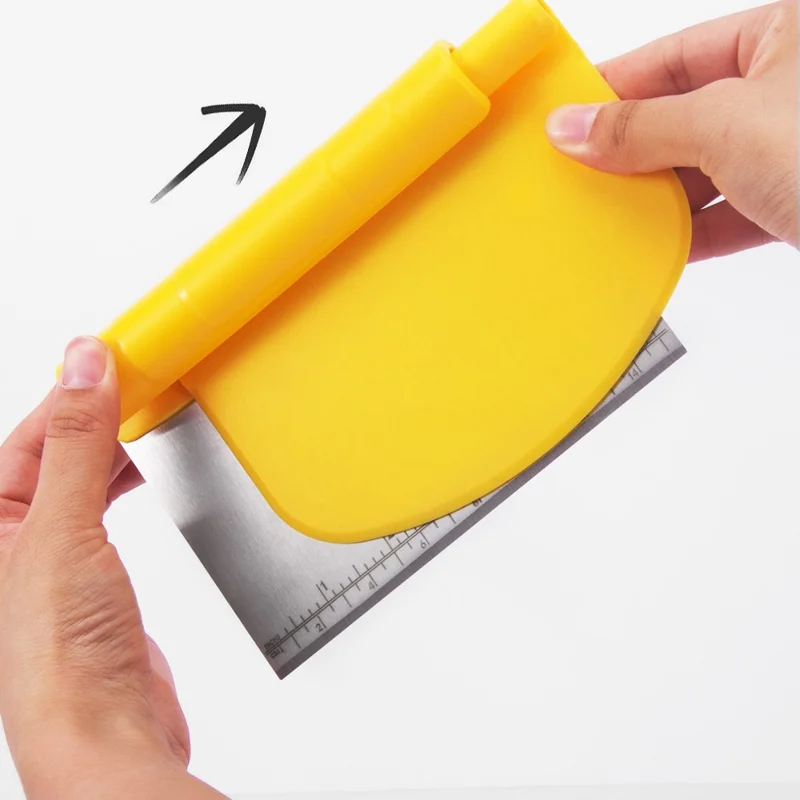 Stainless Steel Dough Scraper Scale Cutter Flour Pastry Cake Cutting Tool (BPA Free, No FDA)