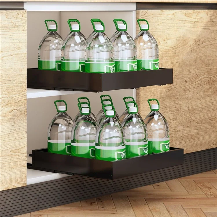 dbs220 Kitchen Cabinet Pull-out Storage Rack Carbon Steel Slide Rail Organizer Shelf - White