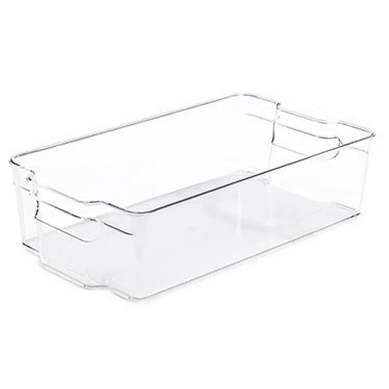 Clear PET Food Storage Container Refrigerator Organizer Bin (BPA-Free, No FDA), Size: L