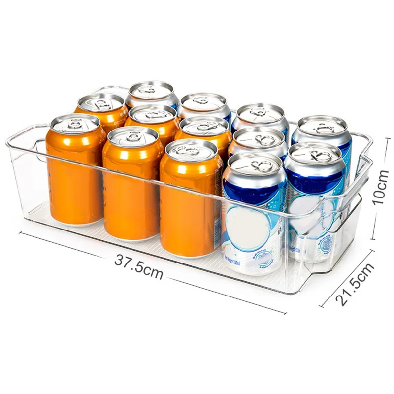Clear PET Food Storage Container Refrigerator Organizer Bin (BPA-Free, No FDA), Size: L