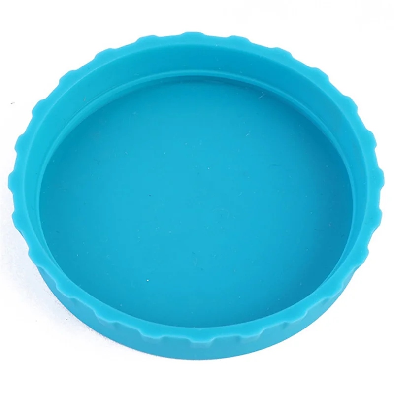Leak Proof Silicone Beverage Can Lid Reusable Drinks Bottle Cap (BPA Free, No FDA) - Sky Blue