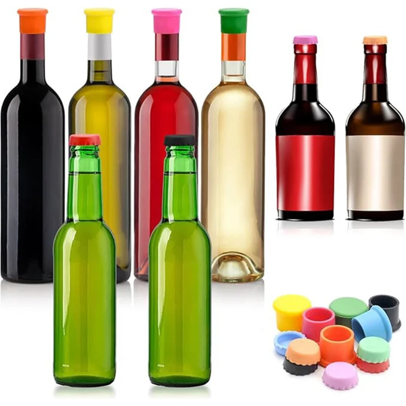 Silicone Wine Bottle Cap Reusable Red Wine Bottle Sealing Cap (BPA-Free, No FDA) - Green