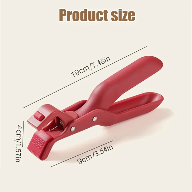 Kitchen Multifunction Anti-Scald PP Bowl Holder Clip for Pots, Plates - Red