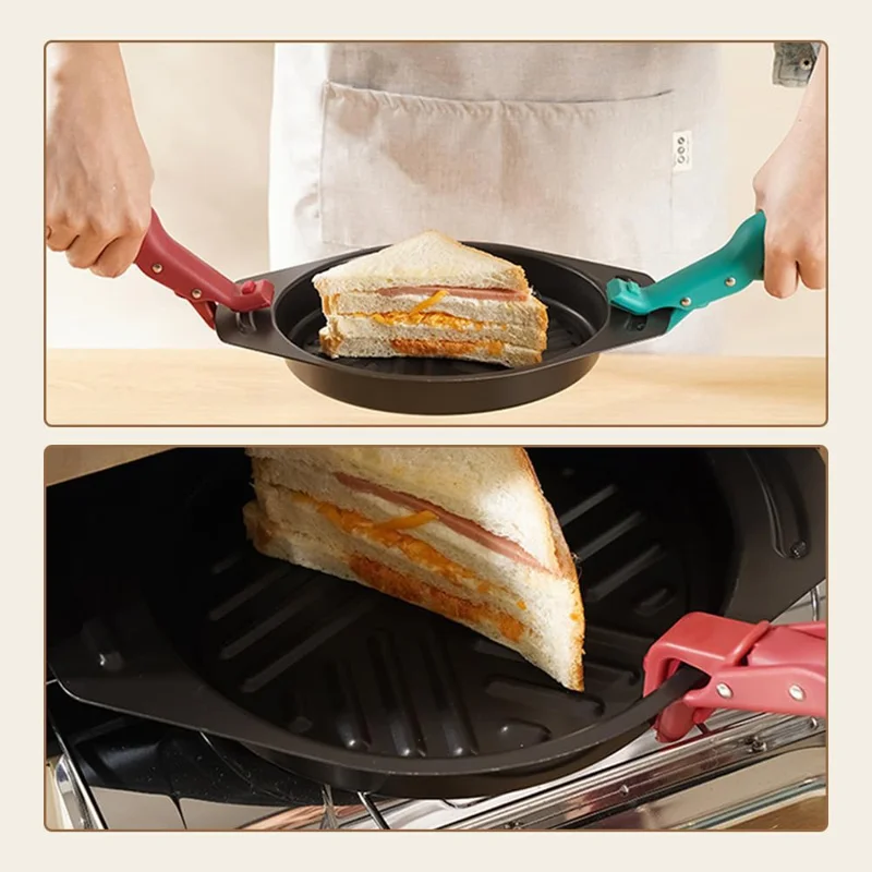 Kitchen Multifunction Anti-Scald PP Bowl Holder Clip for Pots, Plates - Red