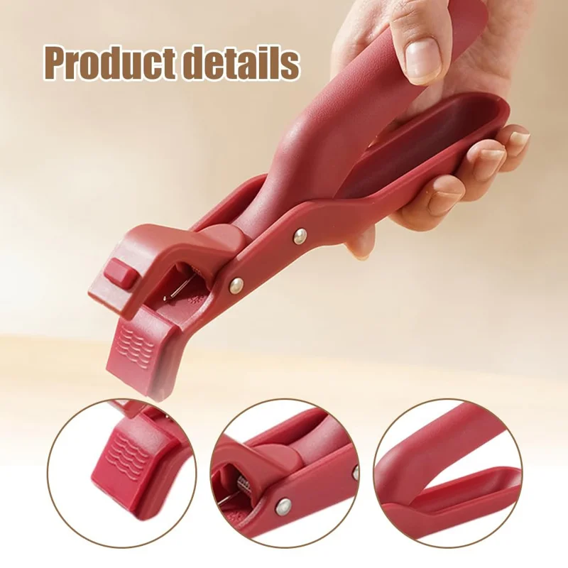 Kitchen Multifunction Anti-Scald PP Bowl Holder Clip for Pots, Plates - Green