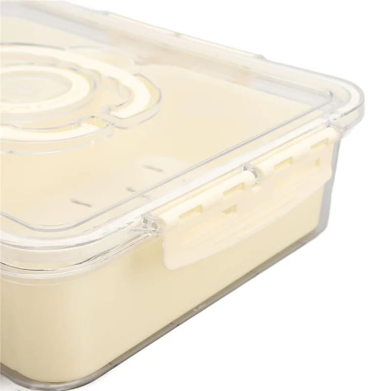 Sealed Food Storage Container with Lid, 2-Compartment Divided Fridge Organizer Box (BPA Free, US FDA)