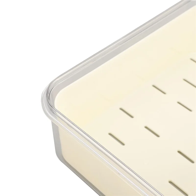 Sealed Food Storage Container with Lid, 2-Compartment Divided Fridge Organizer Box (BPA Free, US FDA)