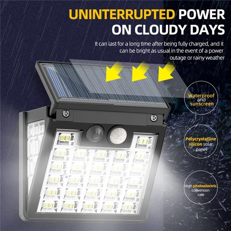 72d Solar Garden Yard Light Extérieur Lumière Étanche à Induction Étanche