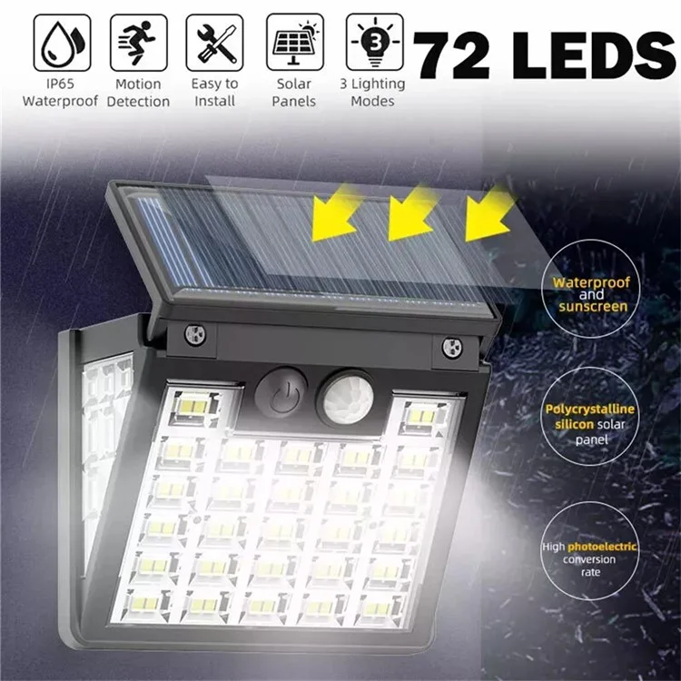 72d Solar Garden Yard Light Extérieur Lumière Étanche à Induction Étanche
