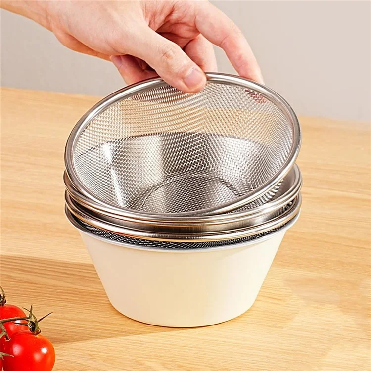 14cm Mini Strainer with Bowl 304 Stainless Steel Colander Mini Colander Bowl Set for Washing & Draining
