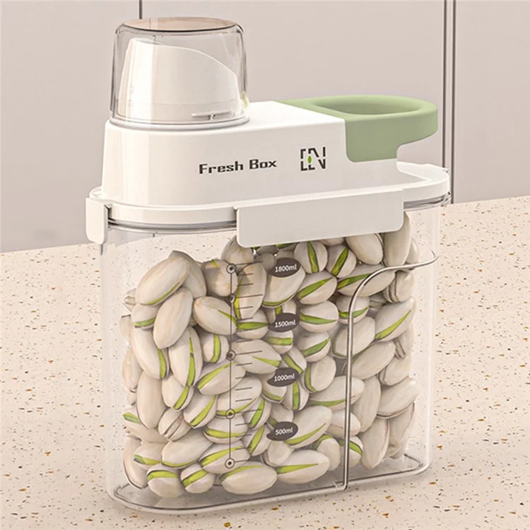 Recipiente Hermético de Tamaño Mediano para Almacenamiento de Cocina - Contenedor de Grado Alimenticio para Cereales / Snacks / Productos Secos ( Sin BPA , Sin FDA ) - Verde