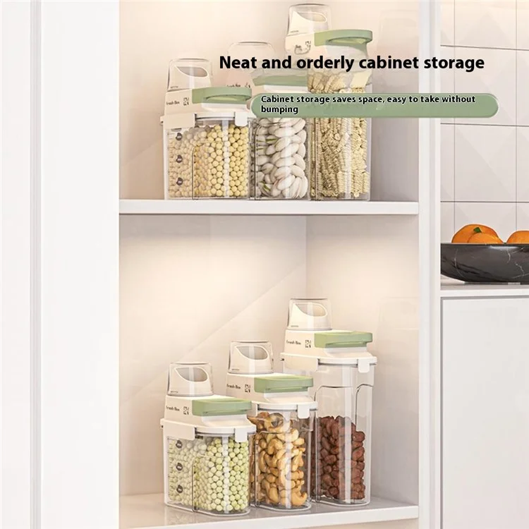 Recipiente Hermético Grande para Almacenamiento de Cocina, Contenedor de Grado Alimenticio para Cereales / Snacks / Productos Secos (Sin BPA, Sin FDA) - Verde