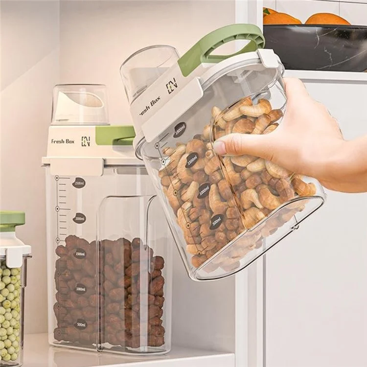 Recipiente Hermético Grande para Almacenamiento de Cocina, Contenedor de Grado Alimenticio para Cereales / Snacks / Productos Secos (Sin BPA, Sin FDA) - Verde