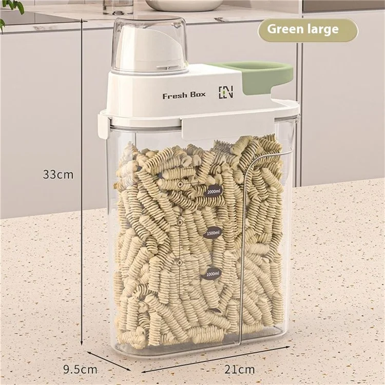 Recipiente Hermético Grande para Almacenamiento de Cocina, Contenedor de Grado Alimenticio para Cereales / Snacks / Productos Secos (Sin BPA, Sin FDA) - Verde