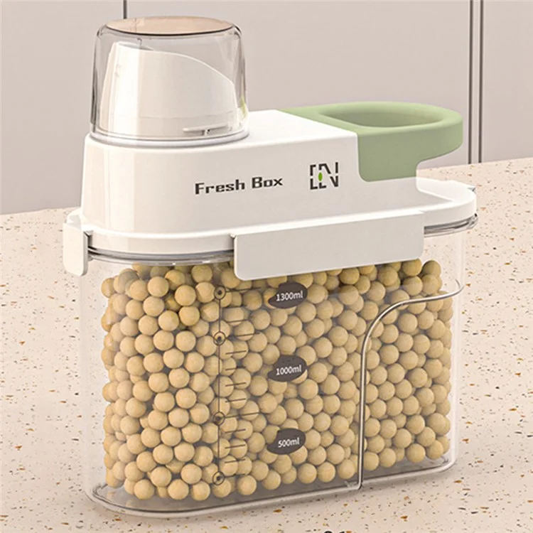 Pequeña caja hermética de almacenamiento de cocina Recipiente de almacenamiento de grado alimenticio para cereales / aperitivos / productos secos (sin BPA, sin FDA) - Verde