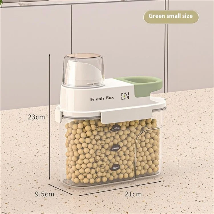 Pequeña caja hermética de almacenamiento de cocina Recipiente de almacenamiento de grado alimenticio para cereales / aperitivos / productos secos (sin BPA, sin FDA) - Verde
