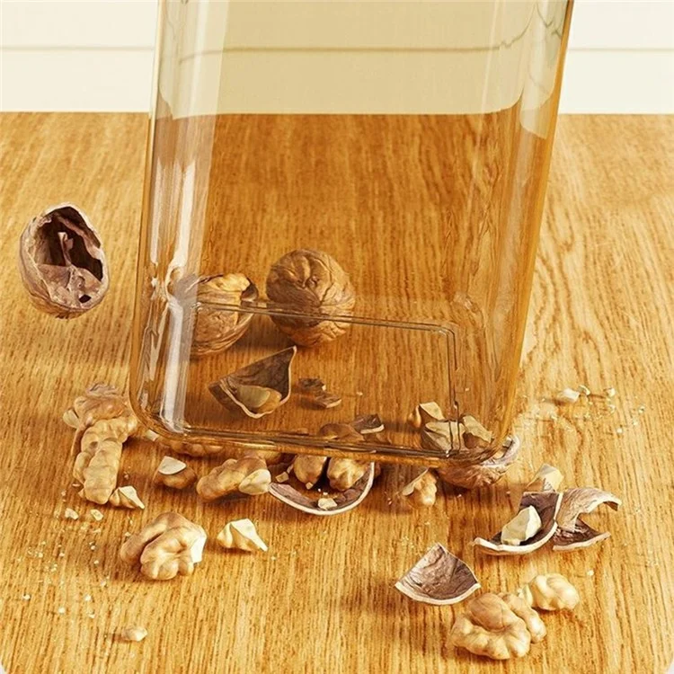 550ml Push Button Airtight Square Container Grains Coffee Snacks Kitchen Food Storage Canister (BPA-Free, No FDA) - Green