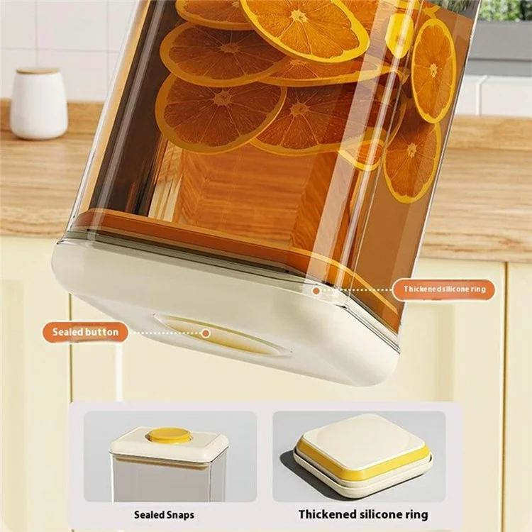 Contenedor hermético rectangular de PS de 1100 ml para granos y snacks con botón pulsador para almacenamiento de alimentos en la cocina (Sin BPA, Sin FDA) - Verde
