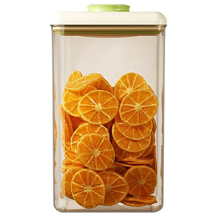 Contenedor hermético rectangular de 2600 ml con pulsador para alimentos, granos, café y snacks - Verde (Sin BPA, Sin certificación FDA)