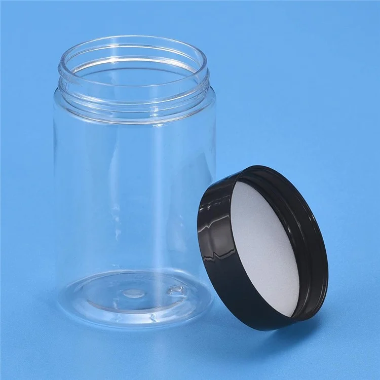 12Pcs / Set 467ML  /  1L  /  1.43L Food Grade Plastic Round Jars with Lids Airtight Containers (BPA Free, No FDA)