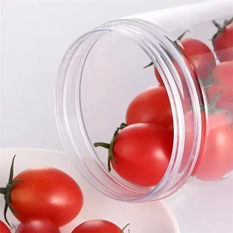 12Pcs / Set 467ML  /  1L  /  1.43L Food Grade Plastic Round Jars with Lids Airtight Containers (BPA Free, No FDA)