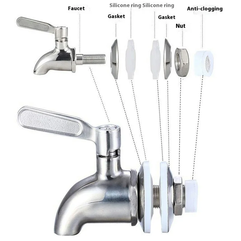 Dispensador de bebidas de vidro borossilicato transparente de 7,5 L com torneira e base de madeira (livre de BPA, sem FDA)