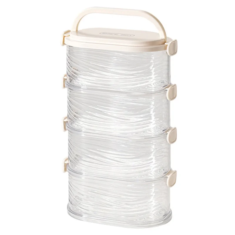 4 Layers Transparent Spice Storage Container Moisture Proof Sealed Seasoning Box (No FDA, BPA Free) - Transparent White