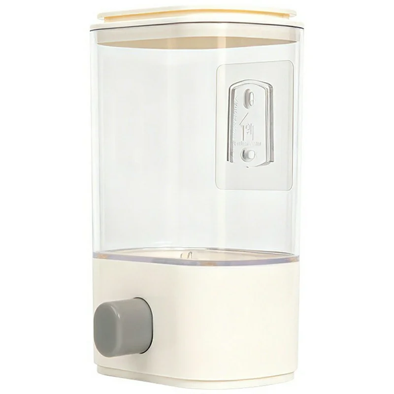 Size L Plastic Wall Mounted Airtight Grain Storage Container with Press Dispenser (BPA Free, No FDA)