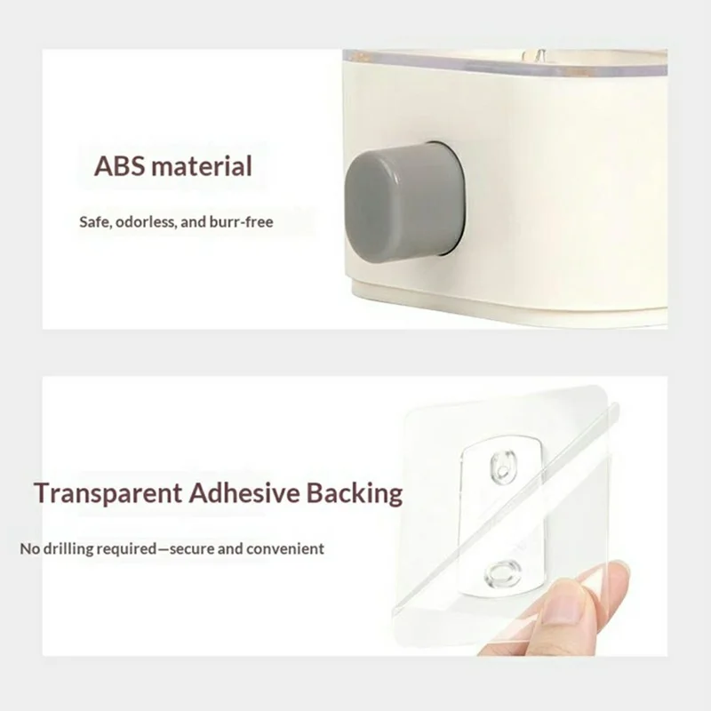 Size L Plastic Wall Mounted Airtight Grain Storage Container with Press Dispenser (BPA Free, No FDA)