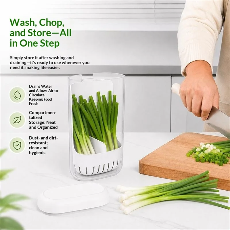 Fresh Herb Keeper Vegetable Storage Box PET + PP Storage Container for Refrigerator Door (BPA-Free, No FDA)