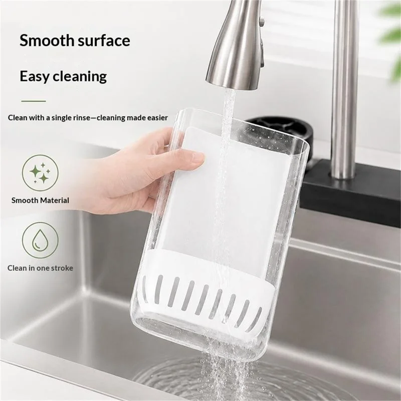 Fresh Herb Keeper Vegetable Storage Box PET + PP Storage Container for Refrigerator Door (BPA-Free, No FDA)