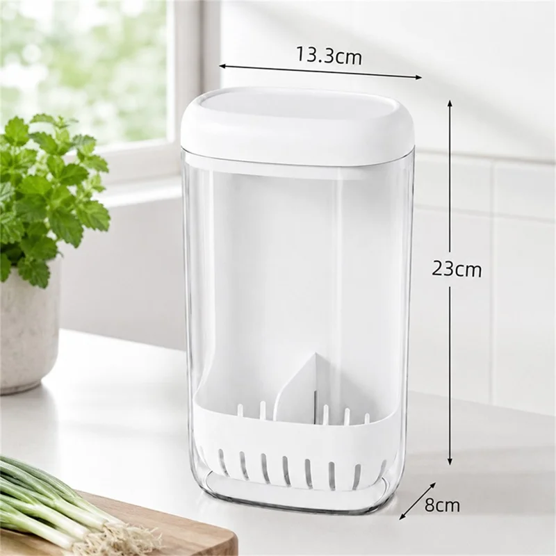 Fresh Herb Keeper Vegetable Storage Box PET + PP Storage Container for Refrigerator Door (BPA-Free, No FDA)