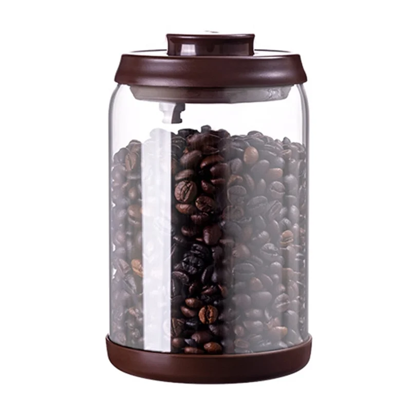 ANKOU 900ml Coffee Bean Glass Storage Jar Kitchen Snack Tea Leaf Sealed Container (BPA-Free, No FDA)