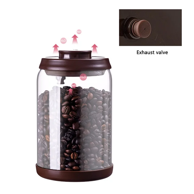 ANKOU 900ml Coffee Bean Glass Storage Jar Kitchen Snack Tea Leaf Sealed Container (BPA-Free, No FDA)