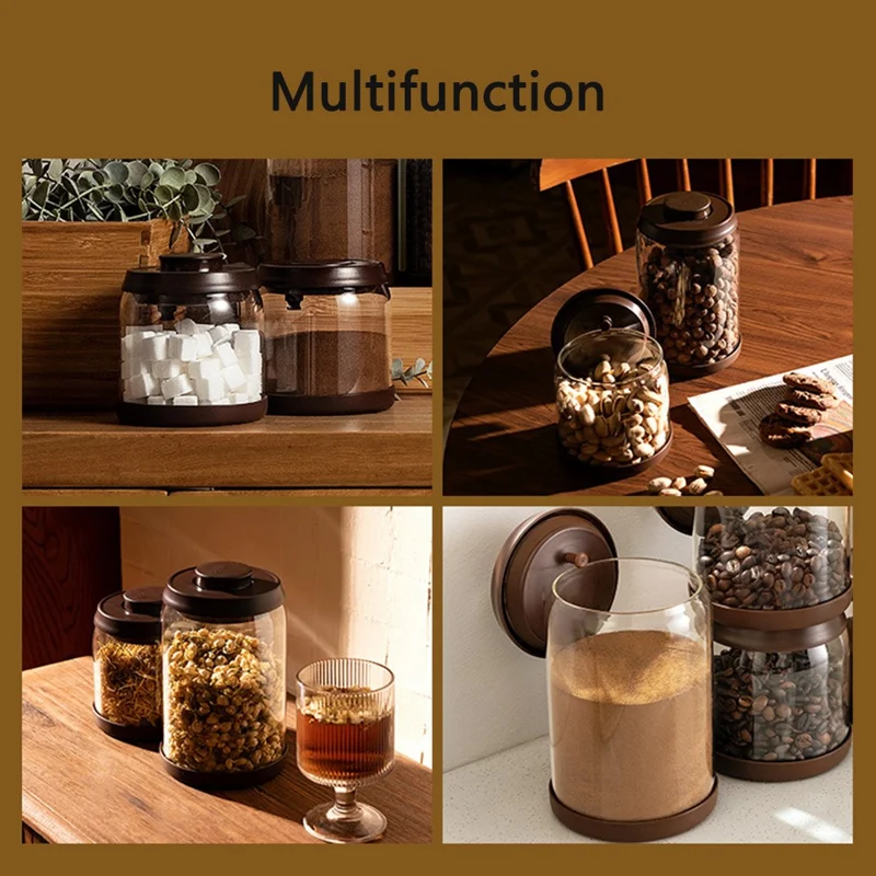 ANKOU 900ml Coffee Bean Glass Storage Jar Kitchen Snack Tea Leaf Sealed Container (BPA-Free, No FDA)