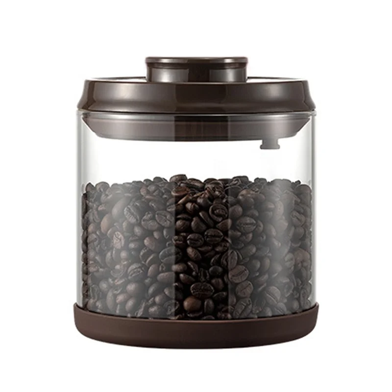 ANKOU 1200ml Coffee Bean Clear Glass Storage Jar Dried Fruit Tea Leaf Sealed Container (BPA-Free, No FDA)