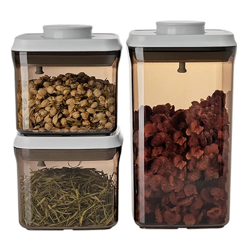 ANKOU 850ml*2 + 2000ml*1 Tangerine Peel Tea Leaf Jar Kitchen Light Shading AS Storage Box (BPA-Free, No FDA)