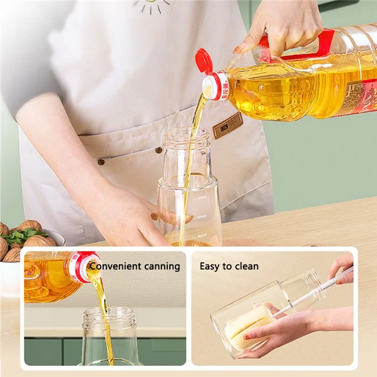 ANKOU 500ml Kitchen High Borosilicate Glass Oil Storage Bottle, Customized Version (No FDA, BPA Free) - Yellow