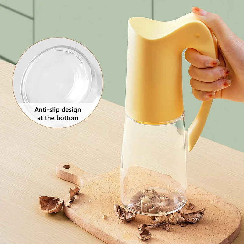 ANKOU 500ml High Borosilicate Glass Oil Storage Bottle Kitchen Pouring Oil Bottle (No FDA, BPA Free) - Dark Grey
