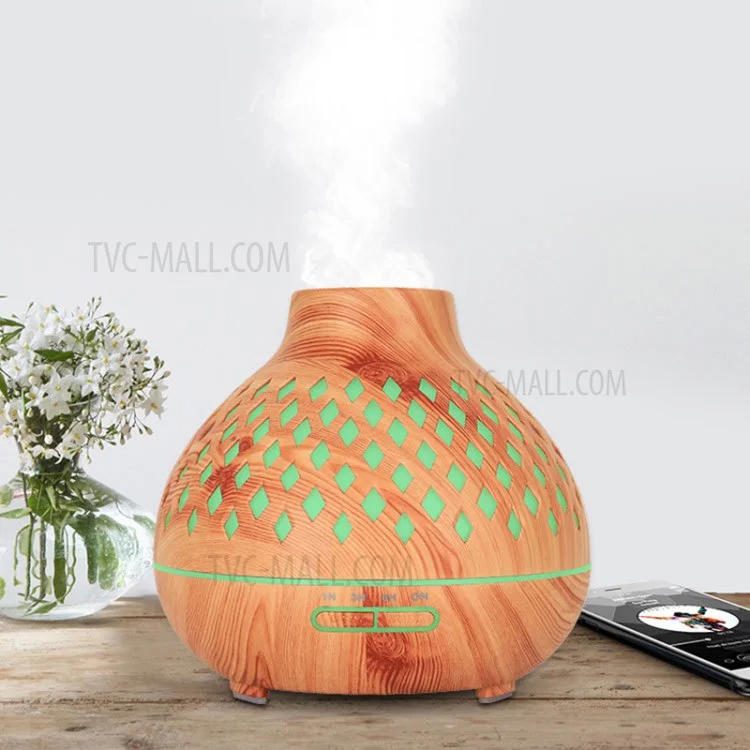Umidificatore Di Aromaterapia Ad Ultrasuoni A Ultrasuoni In Atmosfera Colorata In Legno - Plug Brown / AU