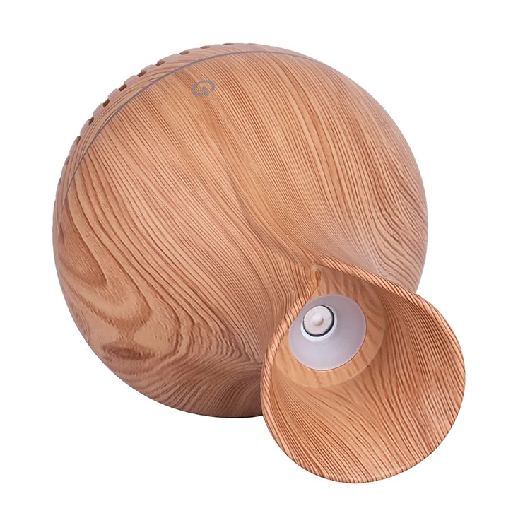 Jarrón con diseño de rayas y luces de colores, humidificador de aromas para oficina y hogar, 130 ml - Marrón/Enchufe europeo