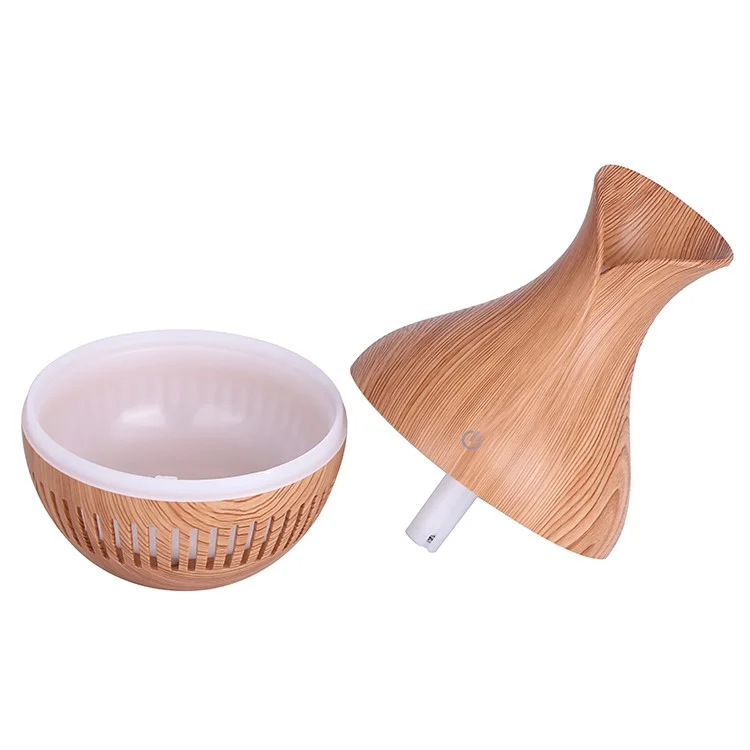 Jarrón con diseño de rayas y luces de colores, humidificador de aromas para oficina y hogar, 130 ml - Marrón/Enchufe europeo