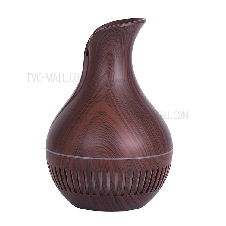 Stripe Hollow Design Vase Colorful Night Light Office Home Aroma Humidifier 130ml - Black