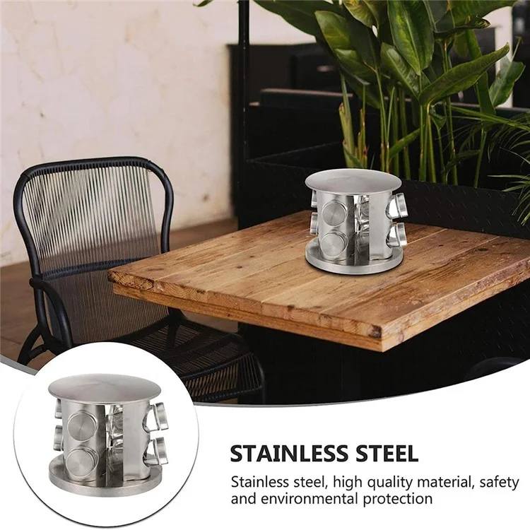 8pcs Clear Glass Gewürzglas Set Mit 360 Grad Rotierender Basis -küchengewürzbehälter (BPA Kostenlos, Keine FDA)
