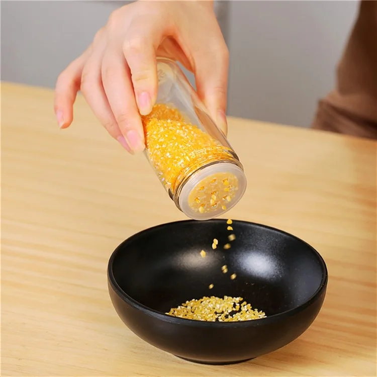 8pcs Clear Glass Gewürzglas Set Mit 360 Grad Rotierender Basis -küchengewürzbehälter (BPA Kostenlos, Keine FDA)