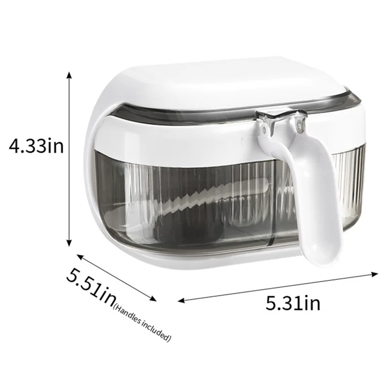 Spice Rack Wall Mounted No Drill Kitchen Organizer Multi-Functional Seasoning Container Set with Sealed Lids - White