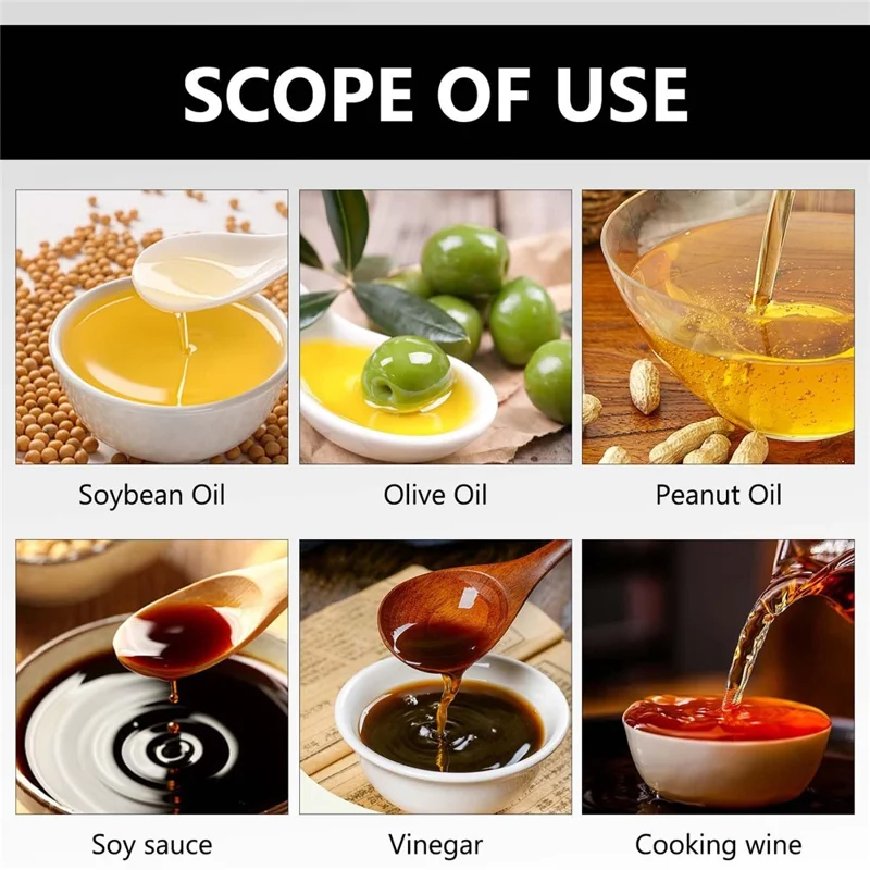 500ml 2 in 1 Heat Resistant Glass Oil Sprayer Leak Proof Press Type Oil Dispenser Bottle for Kitchen (BPA Free, No FDA) - Black