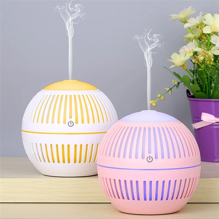 USB Powered Humidifier Mute Home Office Car Mist Diffuser with Colorful Night Light - Pink