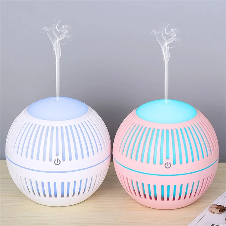 USB Powered Humidifier Mute Home Office Car Mist Diffuser with Colorful Night Light - Pink