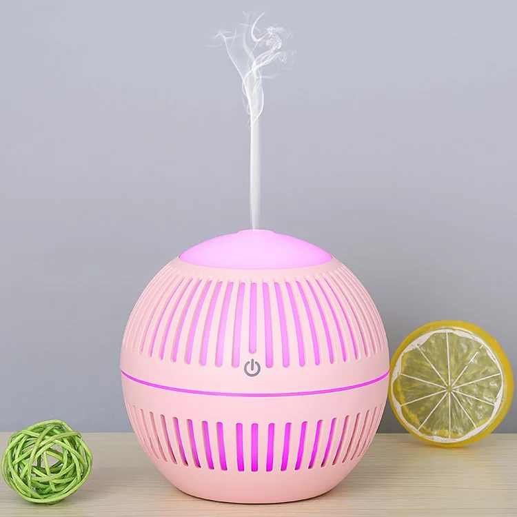 USB Powered Humidifier Mute Home Office Car Mist Diffuser with Colorful Night Light - Pink